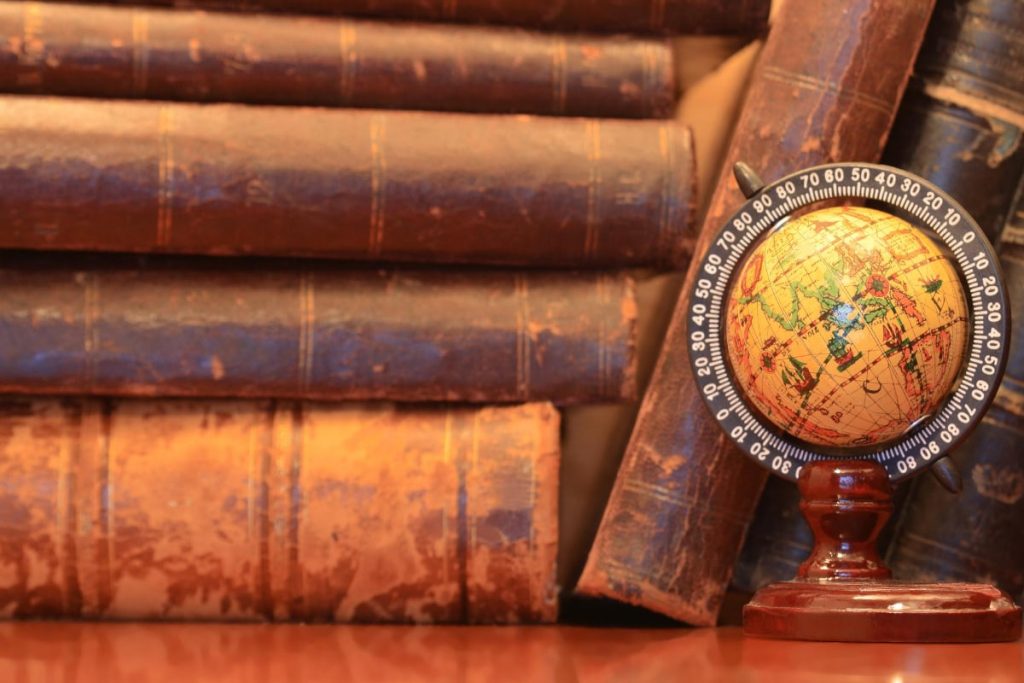 History Books and Globe